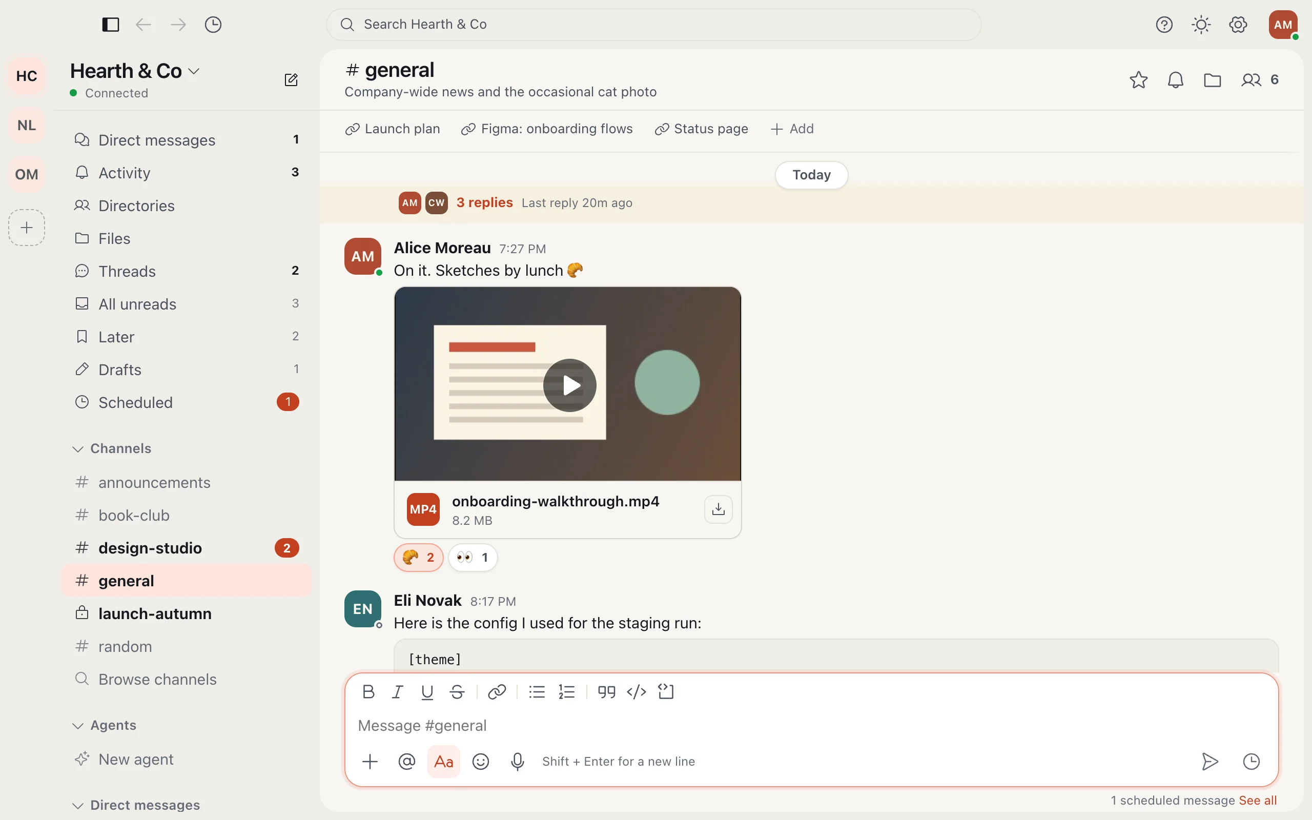 A video shared in a channel, shown as a preview you can play.