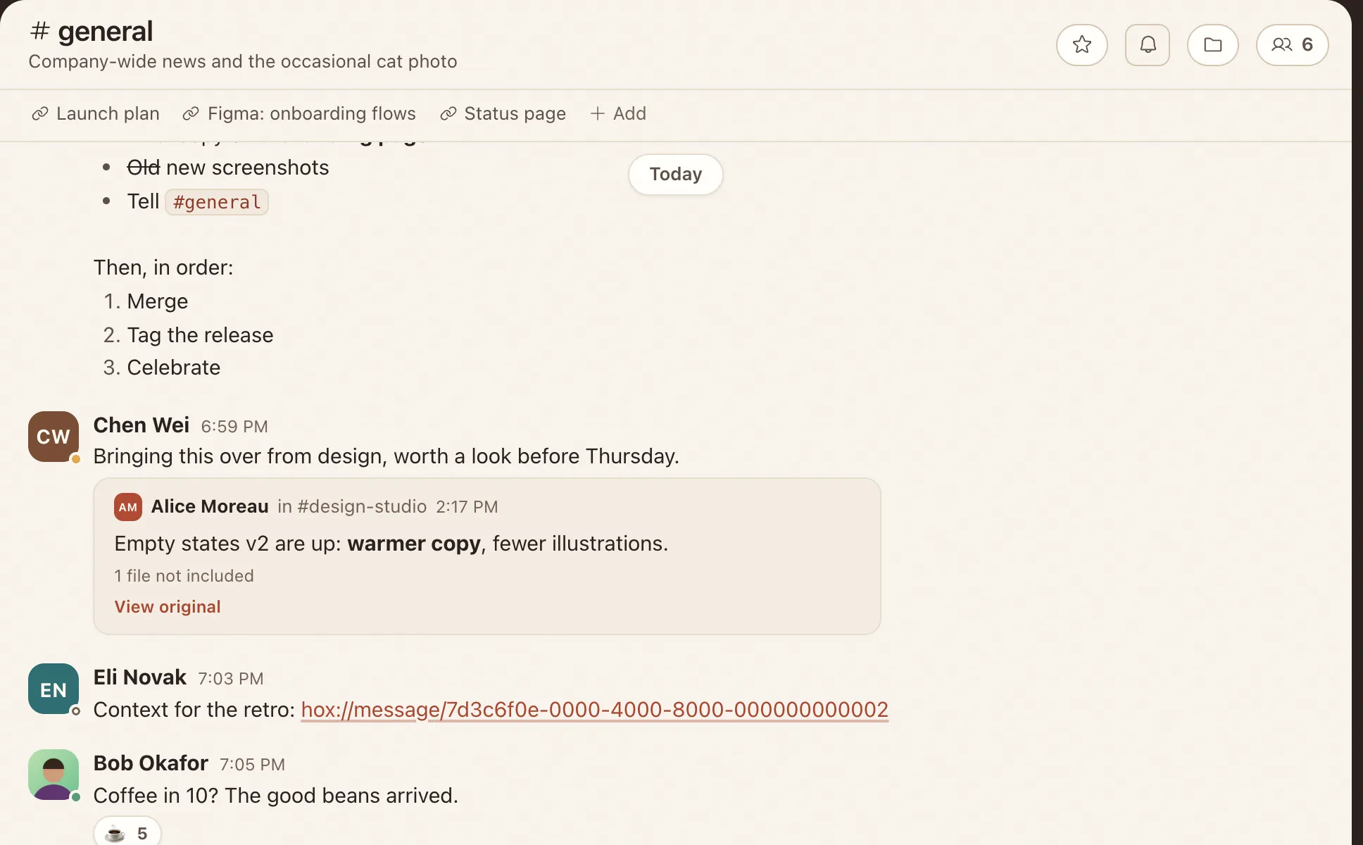A team channel in Relaytic with messages, a shared file and reactions.